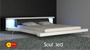 Kožené postel Soul Led bílý a Černý